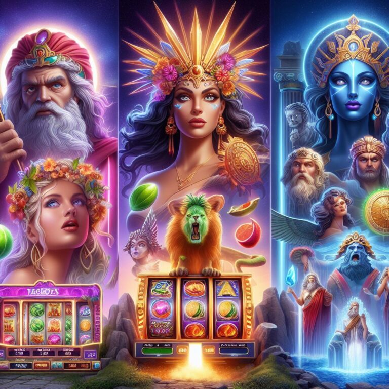Vibrant slot games with thrilling jackpots: Mega Moolah, Hall of Gods, and Age of the Gods.