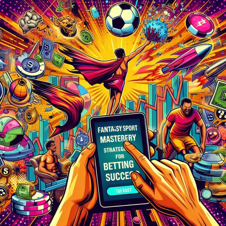 Illustration depicting a Fantasy Sports player strategizing and managing their team, symbolizing the mastery of fantasy sports betting strategies.